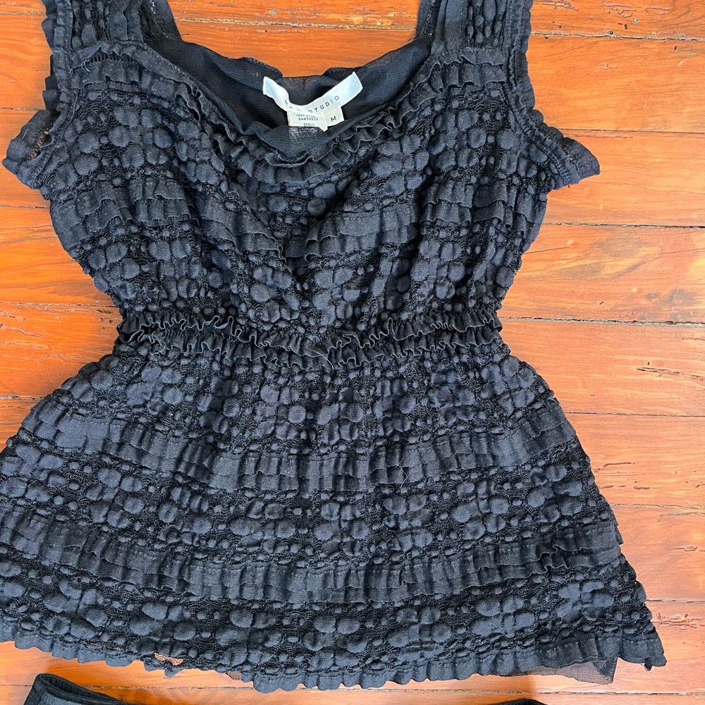 Max Studio Black Textured Top - Picture 4 of 4